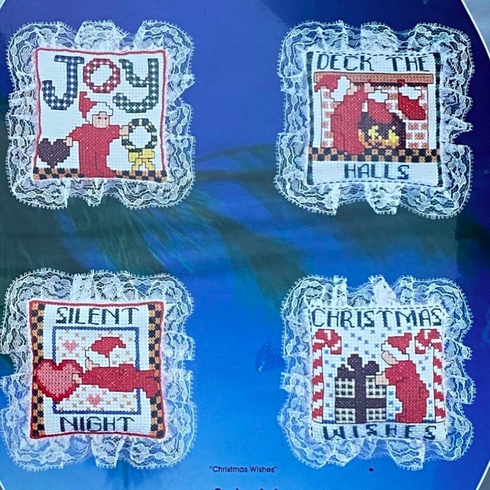 NEW Paragon Christmas Ornaments Kit Cross Stitch Holiday Santa Lace
